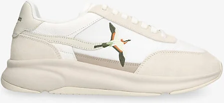 Mens White/Comb Genesis Neo Bird Suede and Leather Low-Top Runner Trainers Eur 45 / 11 Uk Men