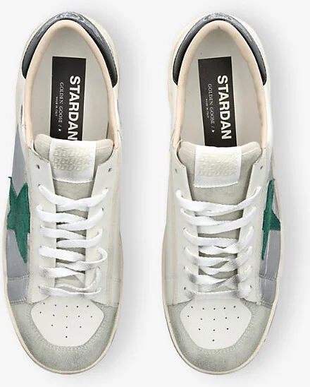 Mens White/Comb Stardan Leather Low-Top Trainers 5 - Image 2