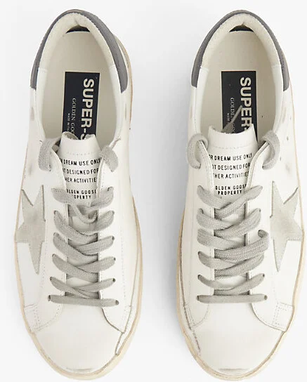 Mens White/Comb Superstar Spur Star-Patch Leather Trainers Eur 41 / 7 Uk Men - Image 2