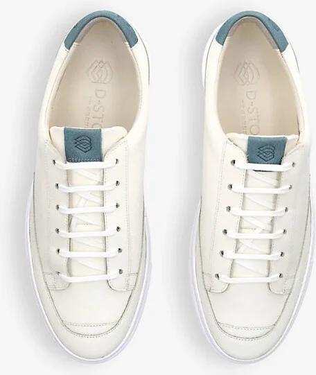 Mens White D-Stock Leather Low-Top Trainers Eur 42 / 8 Uk Men - Image 2