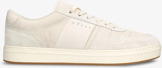 Mens White Fascia Suede Low-Top Trainers Eur 41 / 7 Uk Men