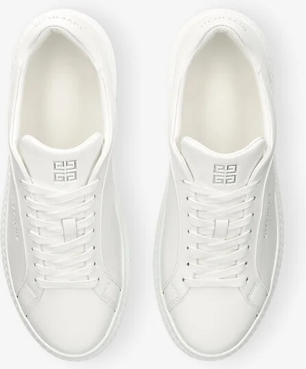 Mens White G Set Elastic Leather Low-Top Trainers Eur 44.5 / 10.5 Uk Men - Image 2