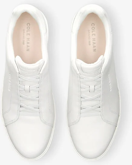 Mens White Grandprø Luxe Leather Low-Top Trainers Eur 44.5 / 10.5 Uk Men - Image 2