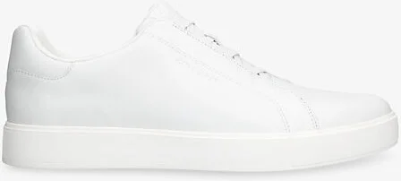 Mens White Grandprø Luxe Leather Low-Top Trainers Eur 44.5 / 10.5 Uk Men
