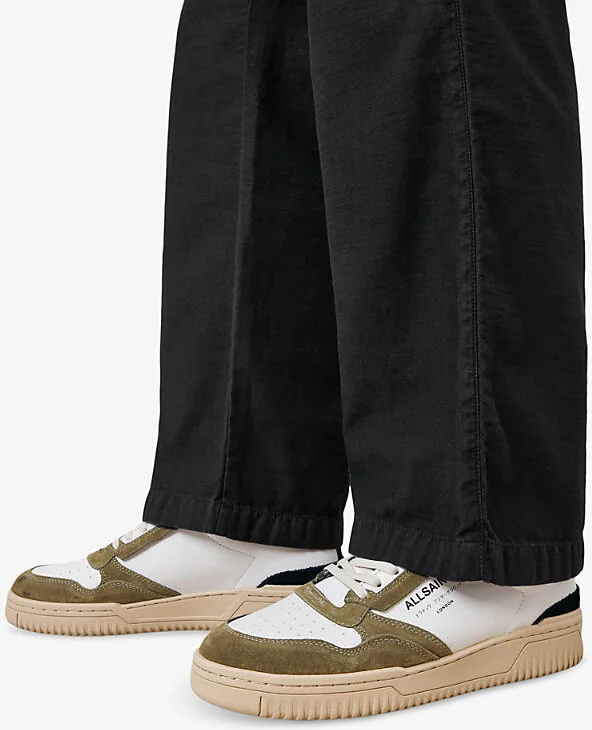 Mens White/Green/Bl Regan Panelled Suede and Leather Low-Top Trainers Eur 45 / 11 Uk Men - Image 2