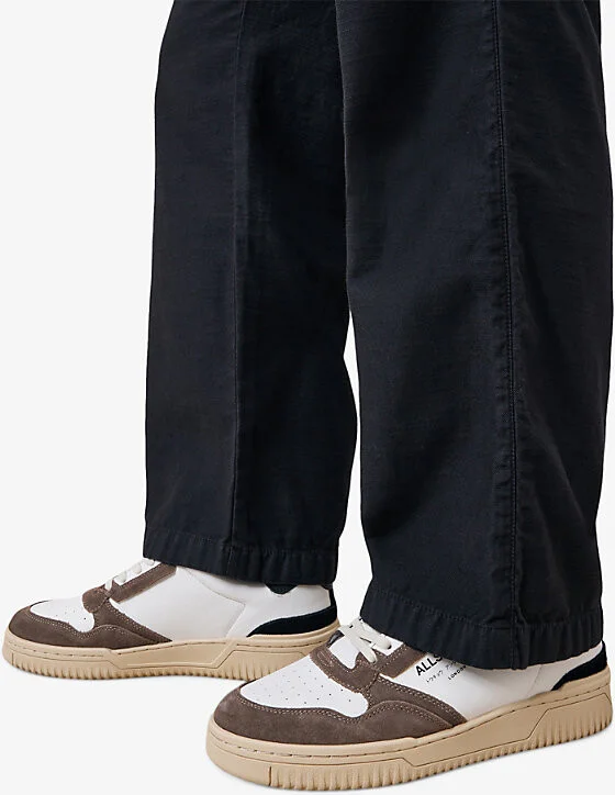 Mens White/Green/Bl Regan Panelled Suede and Leather Low-Top Trainers Eur 45 / 11 Uk Men - Image 3