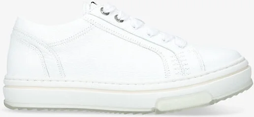 Mens White Htn Branded Leather Low-Top Trainers Eur 42 / 8 Uk Men