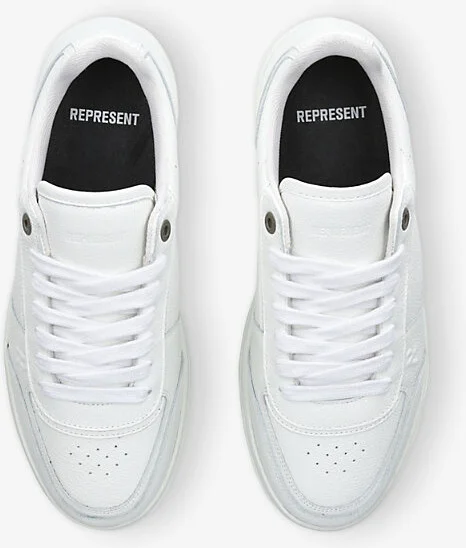 Mens White Initial Leather Low-Top Trainers Eur 44 / 10 Uk Men - Image 2