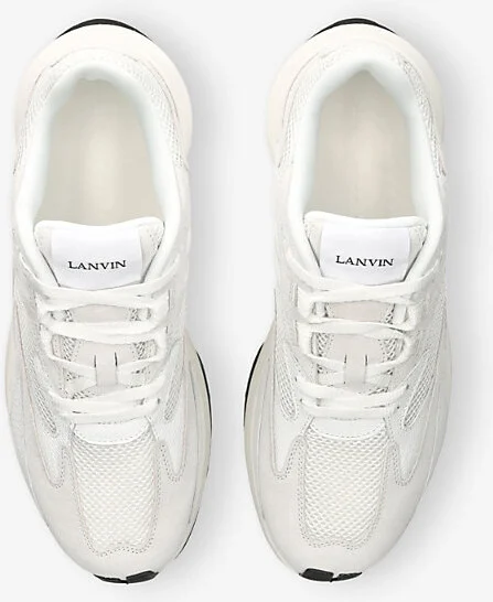 Mens White Jla Mesh and Suede Low-Top Trainers Eur 42 / 8 Uk Men - Image 2