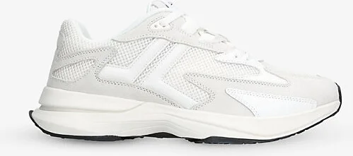 Mens White Jla Mesh and Suede Low-Top Trainers Eur 42 / 8 Uk Men