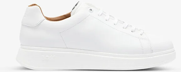 Mens White Leather Low-Top Trainers Eur 42 / 8 Uk Men