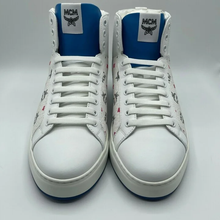 Men's White Leather Rainbow Spectrum Hi Top Sneaker MEX9SMM07WA (43 EU / 10 US) - Image 4