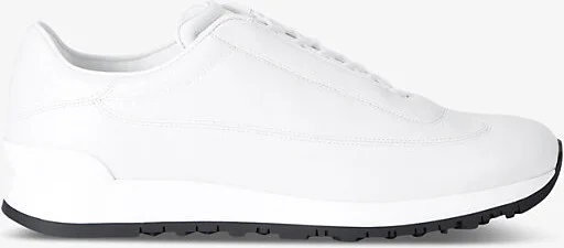 Mens White Lift Lace-Up Leather Low-Top Trainers Eur 42.5 / 8.5 Uk Men