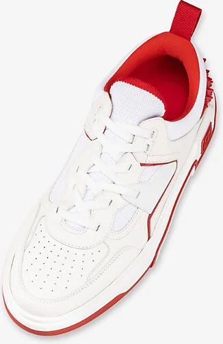 Mens White/Loubi Men's Astroloubi Studded Leather Low-Top Trainers Eur 43.5 / 9.5 Uk Men - Image 2