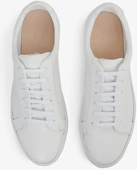 Mens White Luca Leather Low-Top Trainers Eur 42 / 8 Uk Men - Image 2