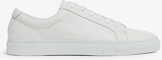 Mens White Luca Leather Low-Top Trainers Eur 42 / 8 Uk Men