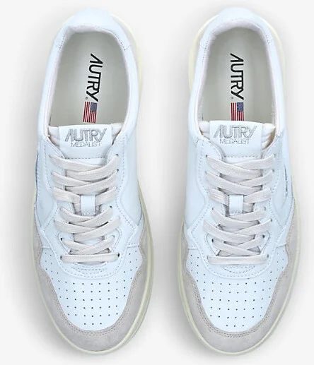 Mens White Medalist Low-Top Leather Trainers Eur 42 / 8 Uk Men - Image 2