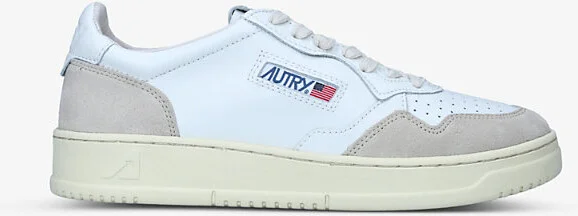 Mens White Medalist Low-Top Leather Trainers Eur 42 / 8 Uk Men