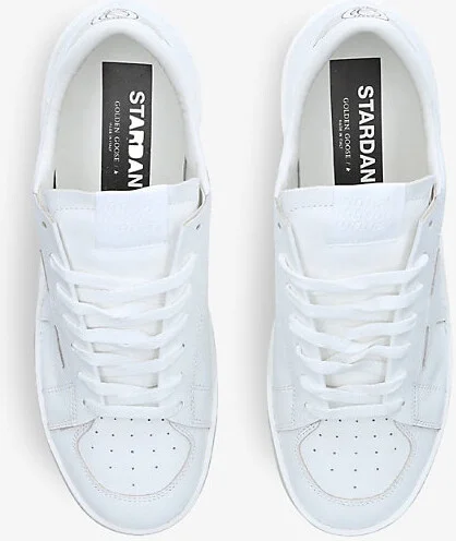 Mens White Men's Stardan Logo-Print Leather Low-Top Trainers Eur 46 / 12 Uk Men - Image 2