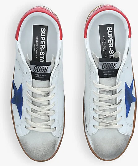 Mens White Men's Superstar Distressed Leather Low-Top Trainers Eur 40 / 6 Uk Men - Image 2