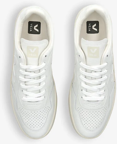 Mens White Men's V90 Logo-Embroidered Low-Top Leather Trainers Eur 43 / 9 Uk Men - Image 2
