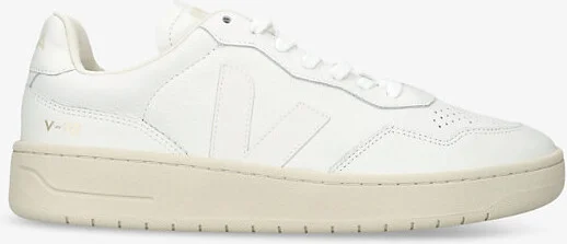 Mens White Men's V90 Logo-Embroidered Low-Top Leather Trainers Eur 43 / 9 Uk Men