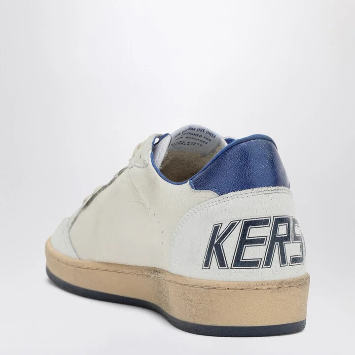 Men's White/Metallic Blue Ballstar Sneakers - Image 2