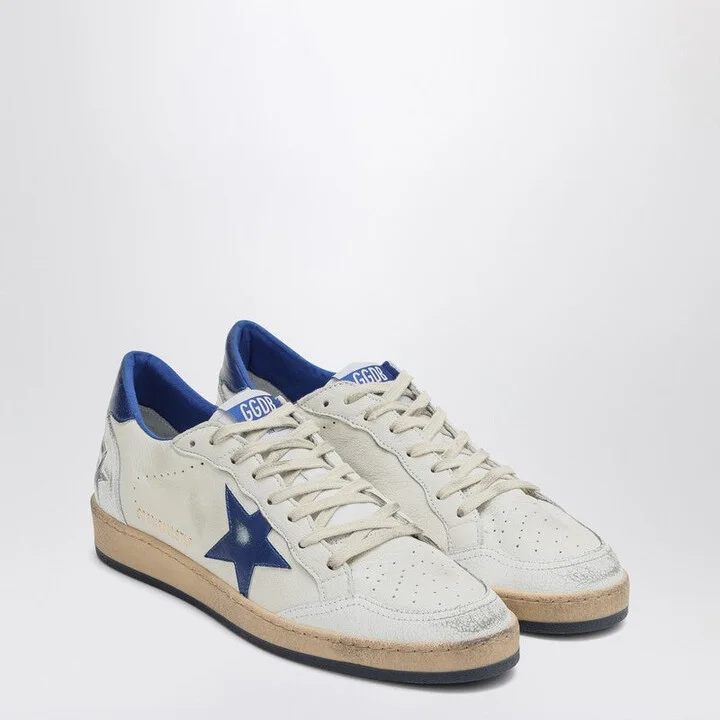 Men's White/Metallic Blue Ballstar Sneakers