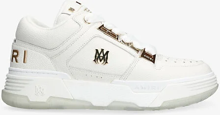 Mens White Metallic Ma-1 Leather Trainers Eur 42 / 8 Uk Men