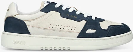 Mens White/Navy Dice Leather and Suede Low-Top Trainers Eur 41 / 7 Uk Men