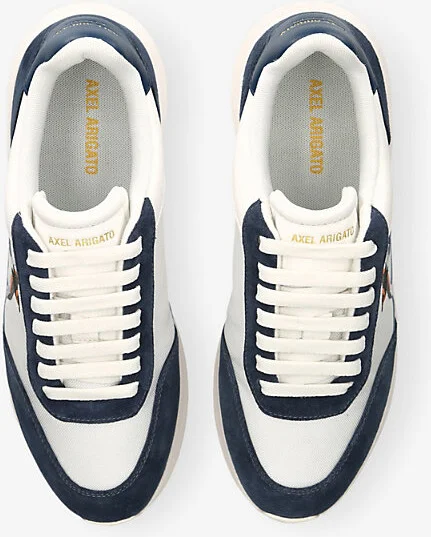 Mens White/Navy Genesis Neo Bird Suede and Leather Low-Top Runner Trainers Eur 43 / 9 Uk Men - Image 2