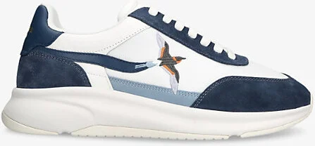 Mens White/Navy Genesis Neo Bird Suede and Leather Low-Top Runner Trainers Eur 43 / 9 Uk Men