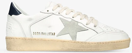 Mens White/Navy Men's Ballstar Low-Top Leather Trainers Eur 43 / 9 Uk Men