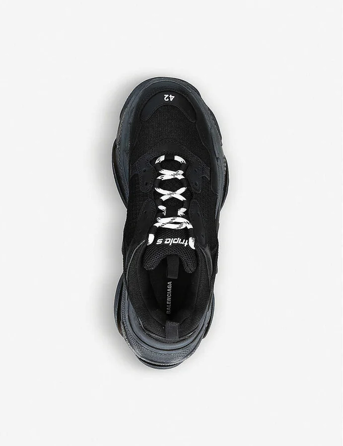 Mens White/Navy Mens Triple S Leather and Mesh Trainers Eur 41 / 7 Uk Men - Image 2