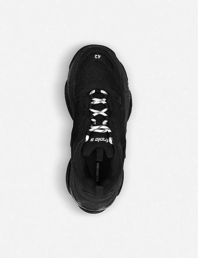 Mens White/Navy Mens Triple S Leather and Mesh Trainers Eur 41 / 7 Uk Men - Image 5
