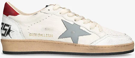Mens White/Oth Ball Star Contrast-Sole Low-Top Leather Trainers 5