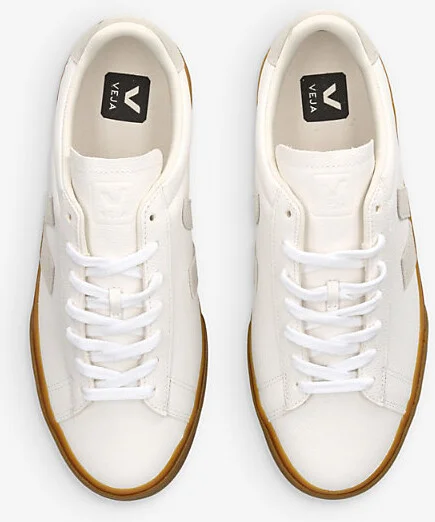 Mens White/Oth Campo 'V'-Logo Leather Low-Top Trainers Eur 41 / 7 Uk Men - Image 2