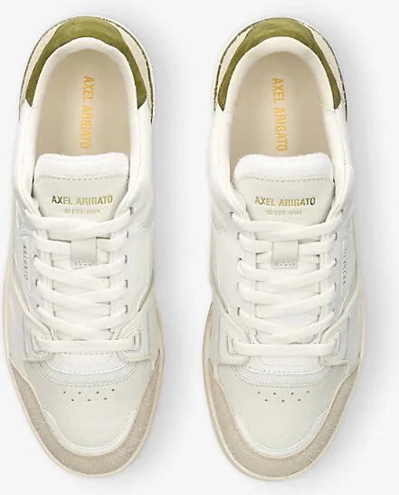 Mens White/Oth Clay Foiled-Logo Leather and Suede Low-Top Trainers Eur 43.5 / 9.5 Uk Men - Image 2