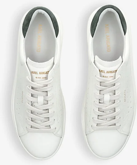 Mens White/Oth Court Logo-Print Leather Low-Top Trainers Eur 45 / 11 Uk Men - Image 2