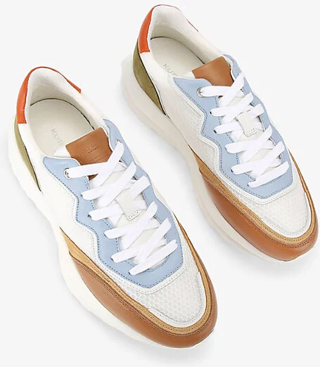 Mens White/Oth Goodwin Colour-Block Panelled Low-Top Leather Trainers Eur 43 / 9 Uk Men - Image 2