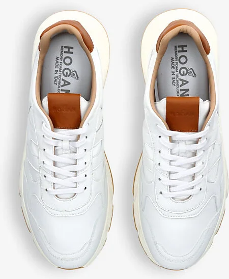 Mens White/Oth Hyperlight Branded Leather Low-Top Trainers Eur 43.5 / 9.5 Uk Men - Image 2