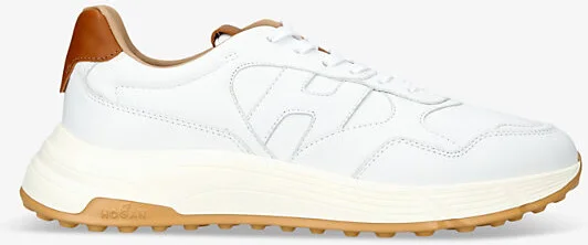 Mens White/Oth Hyperlight Branded Leather Low-Top Trainers Eur 43.5 / 9.5 Uk Men