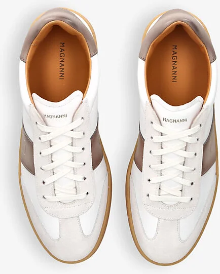 Mens White/Oth Kaido Branded Leather and Suede Low-Top Trainers Eur 41 / 7 Uk Men - Image 2