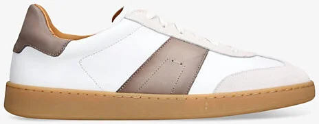 Mens White/Oth Kaido Branded Leather and Suede Low-Top Trainers Eur 41 / 7 Uk Men
