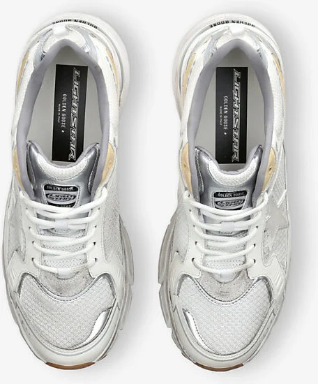 Mens White/Oth Lightstar Leather and Mesh Low-Top Trainers Eur 45 / 11 Uk Men - Image 2