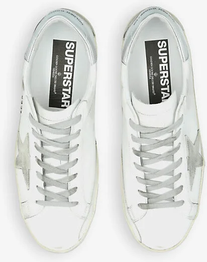 Mens White/Oth Mens Superstar Distressed Leather Low-Top Trainers Eur 41 / 7 Uk Men - Image 2