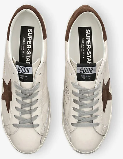Mens White/Oth Super-Star Branded Leather Low-Top Trainers 5 - Image 2