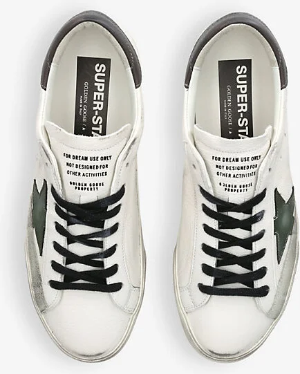 Mens White/Oth Super Star Star-Appliqué Leather Low-Top Trainers Eur 41 / 7 Uk Men - Image 2