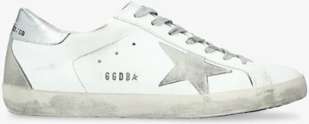 Mens White/Oth Superstar Leather Low-Top Trainers 5