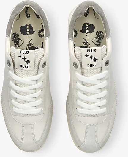 Mens White Plus Duke Leather Low-Top Trainers Eur 41 / 7 Uk Men - Image 2